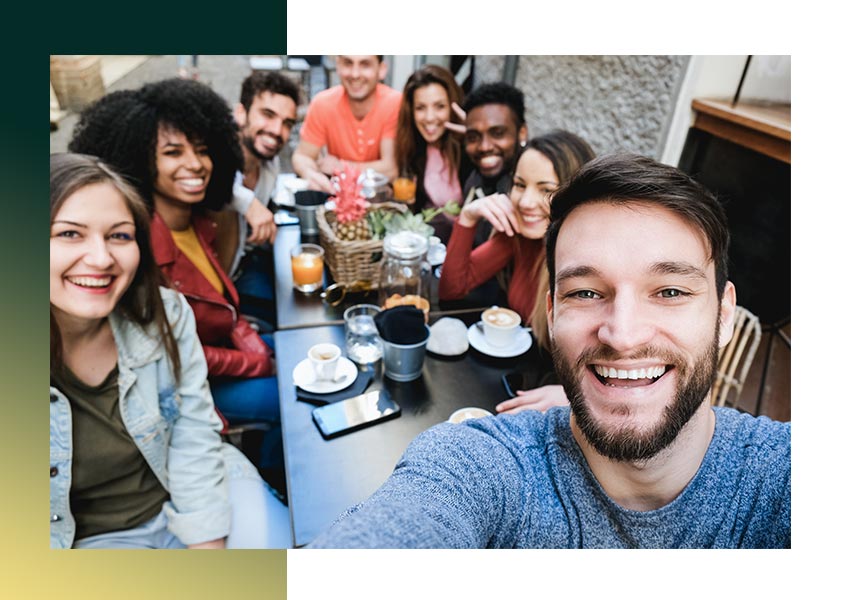 Friends out for coffee